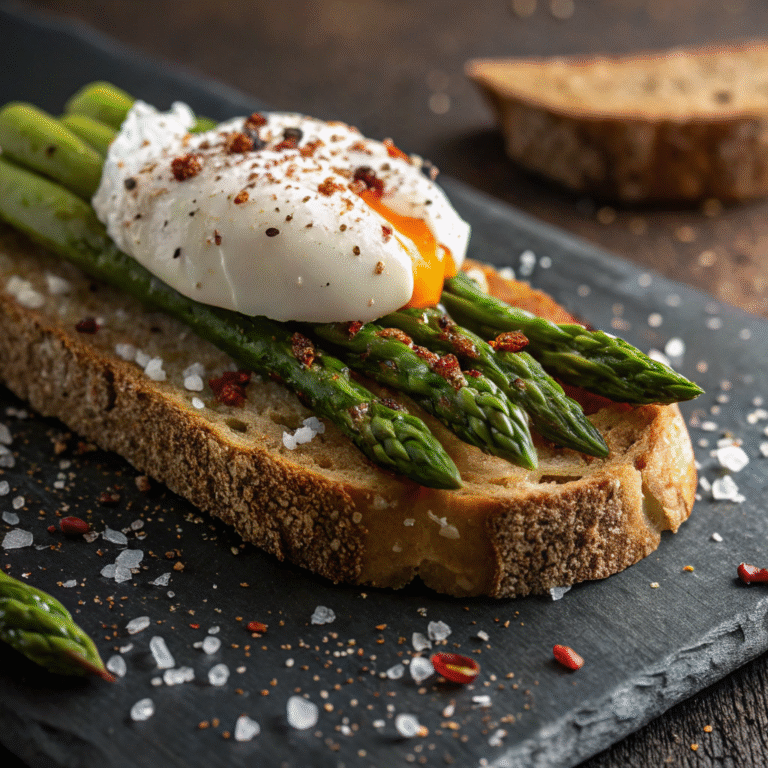 🥑🚀 Toast Game Level-Up: Roasted Asparagus + Poached Egg Power Stack