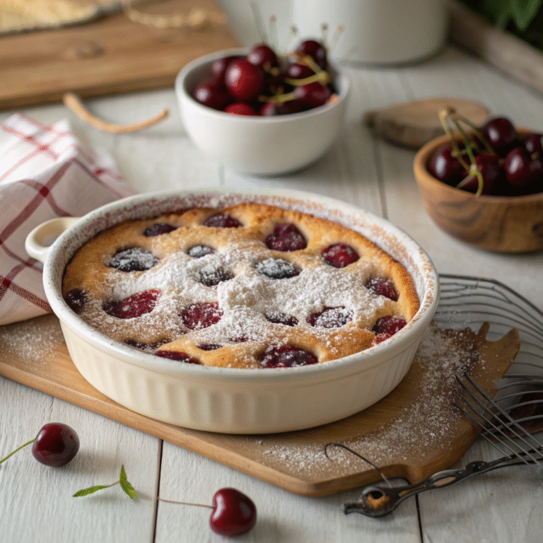 ๐ Rustic Cherry Clafoutis: Countryside Comfort in One Pan