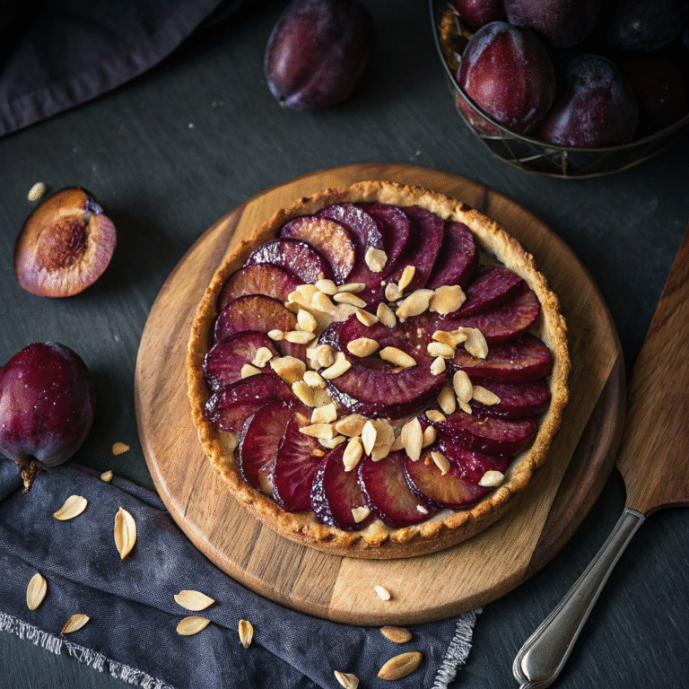 🍑 Rustic Plum & Almond Tart: Sweet-Tart Bliss in One Bite