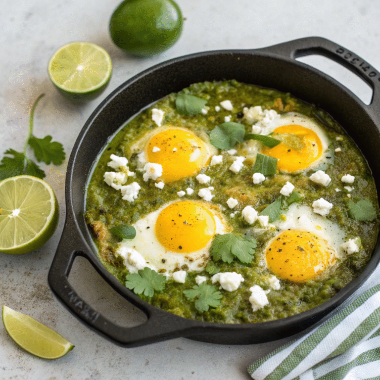 🥑 Green Morning Magic: Shakshuka Verde (aka Eggs in Spicy Tomatillo Bliss) 🌶️