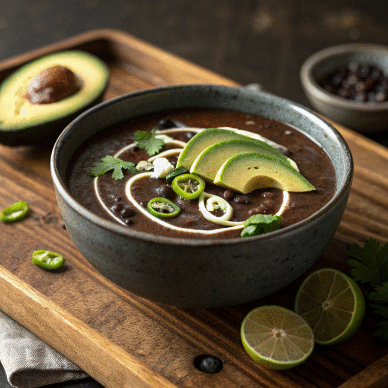 🌶️ Bold Bean Awakening: Spicy Black Bean Soup with Cilantro & Lime