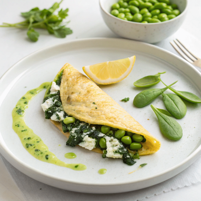 🌿 Green Goddess Morning Fuel: The Spinach-Feta Edamame Omelet