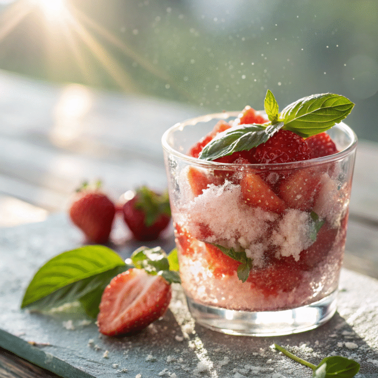 🍓🌿 Frosty Strawberry-Basil Granita: The Fancy-Pants Slush You Deserve