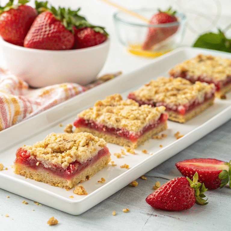 🥧 Strawberry-Rhubarb Crumble Bars: Tangy Bliss in Every Square
