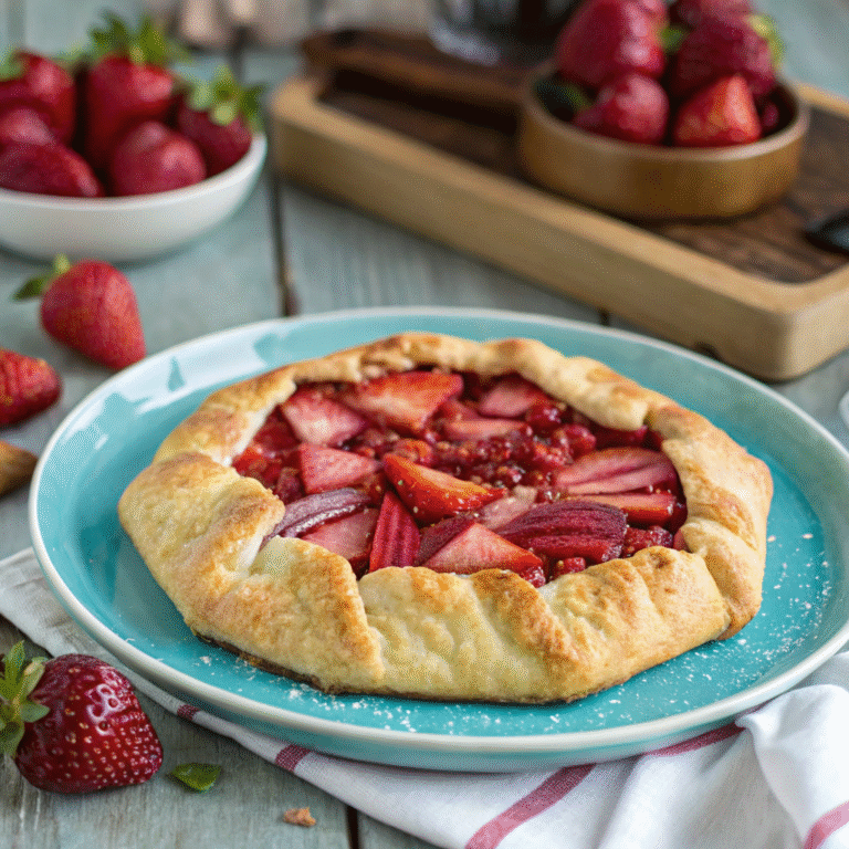 ๐๐ฅง Rustic Strawberry + Rhubarb Galette: The Lazy-Bakerโs Summer Pie