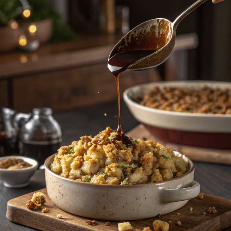🦃 Extra-Savory Magic: Turkey Drippings Stuffing You’ll Dream About