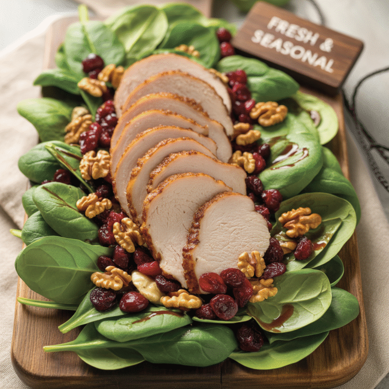 🥗 Gobble-Up Goodness: Turkey-Cranberry Spinach Salad (with Walnut Crunch!)