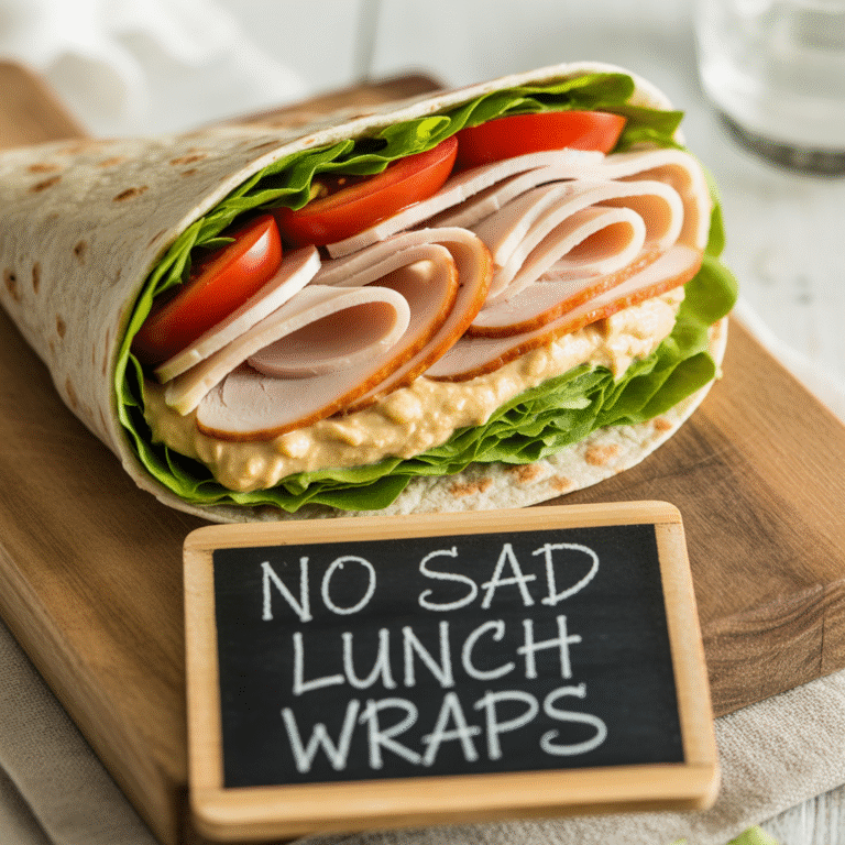 🥙 Turkey Tango: The No-Sad-Lunch Hummus Wraps