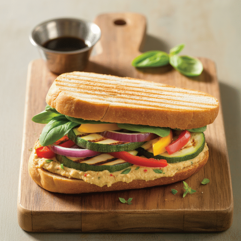 🌿🔥 Veggie Grill Thrill: The Hummus-Powered Panini