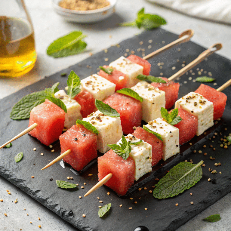 🍉 Sweet-&-Savory Skewer Magic: Watermelon + Feta + Mint FTW