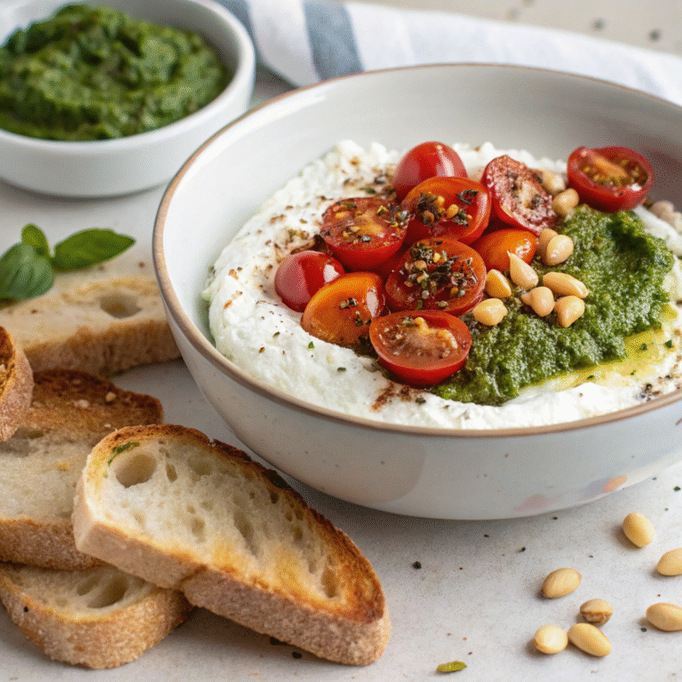 🥣 Whipped Cottage Cheese Pesto Bowl—Your New Lunch Crush