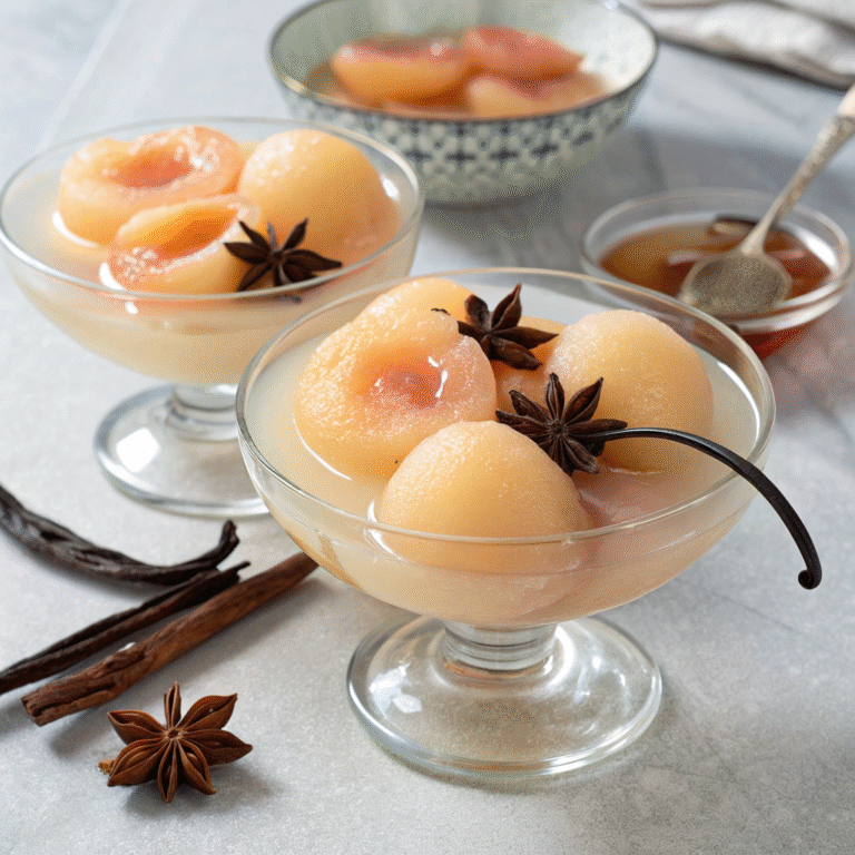 🍑✨ White-Wine Poached Peaches: Fancy Dessert, Zero Stress