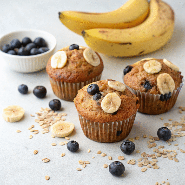 🍌🫐 Whole Wheat Banana-Blueberry Muffins: Breakfast Hero in Disguise