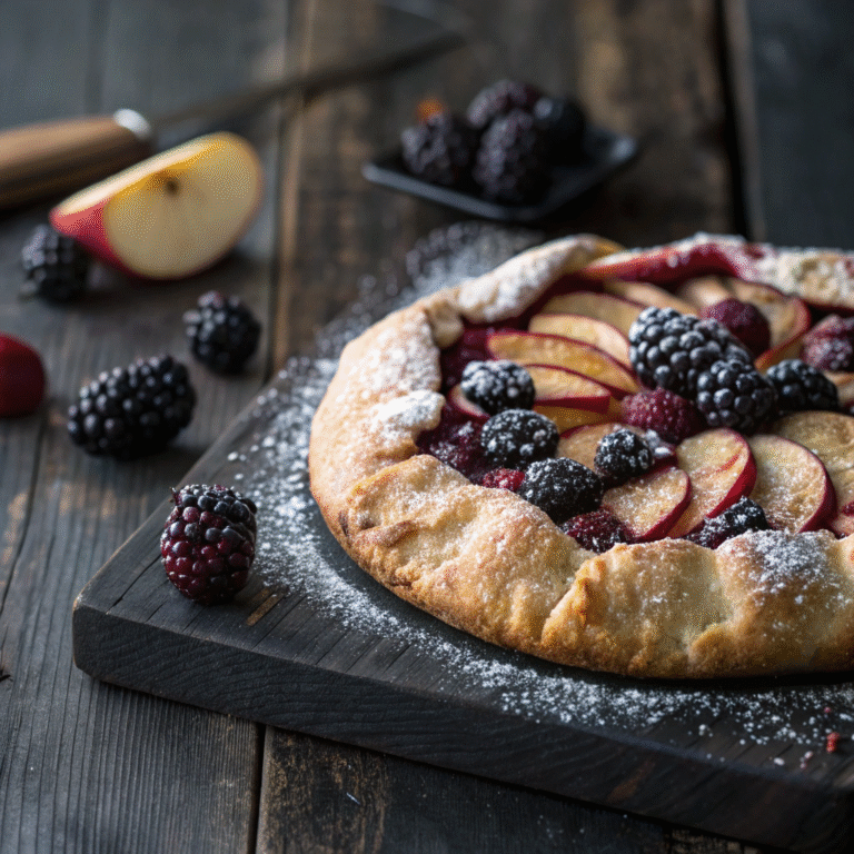 🍇🥧 Rustic Berry Bliss: Wild Blackberry & Apple Galette