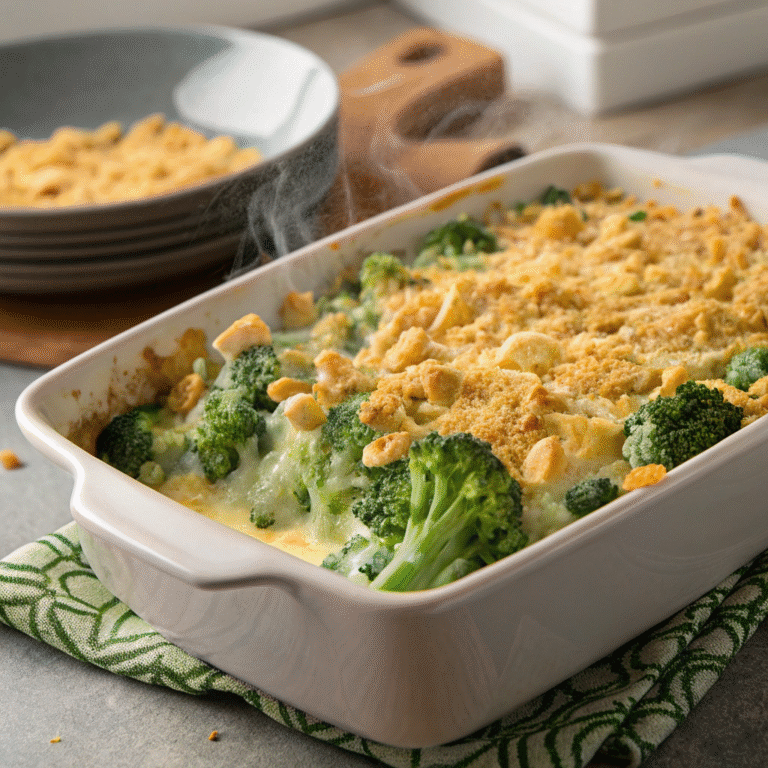 🥦 Cozy Comfort: Broccoli Cheese Casserole with Buttery Ritz Crunch