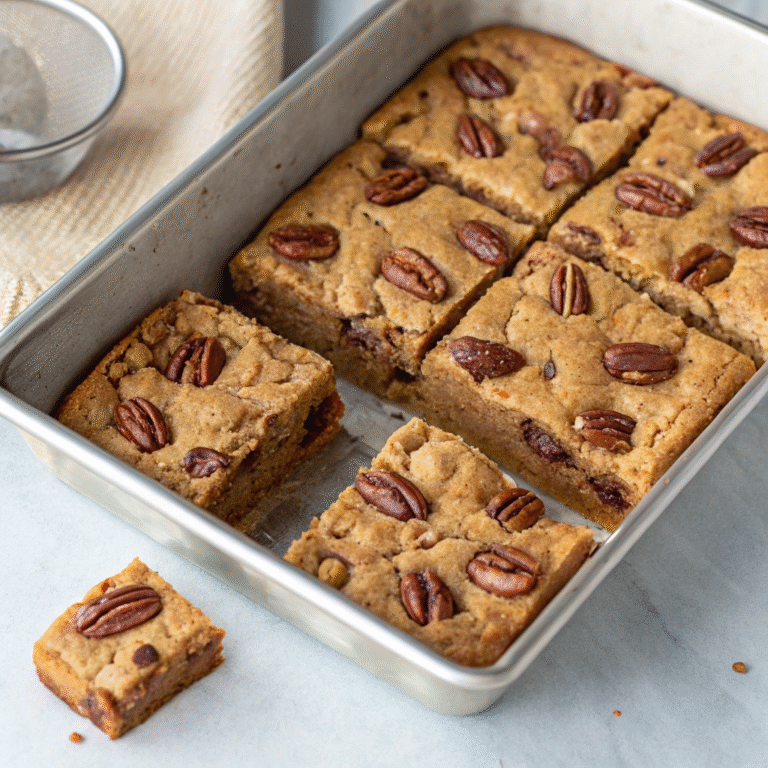 🤎 Brown Butter Pecan Blondies — The Chewy, Nutty Bar You Didn’t Know You Needed
