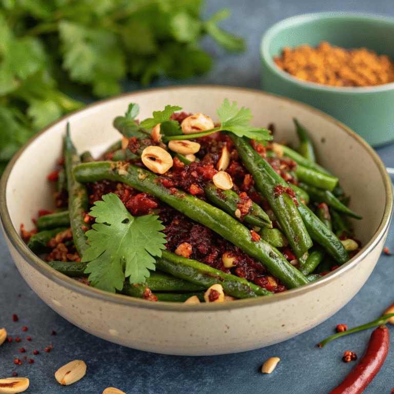 🔥 Smoky Kickstart: Charred Green Beans with Chili Crisp