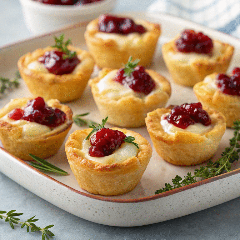 🧀✨ Festive Bite-Size Bliss: Cranberry Brie Bites (with Puff Pastry)