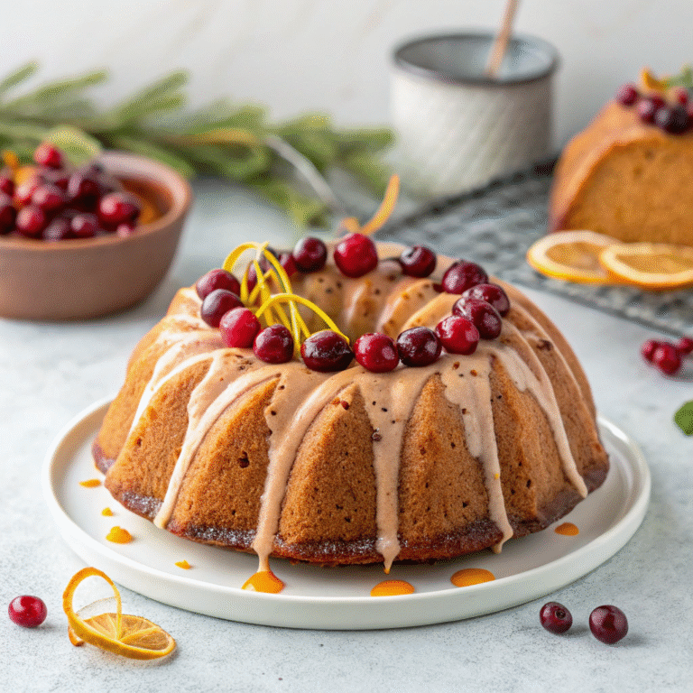 Cranberry-Orange Bundt Cake 🍊🍒