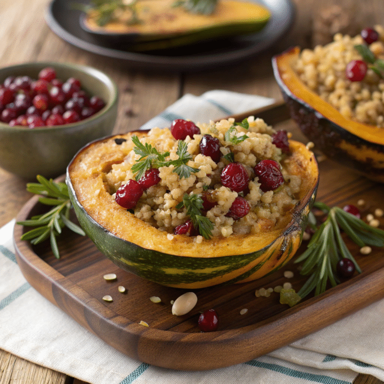 🍂 Cozy Fall Favorite: Cranberry-Stuffed Acorn Squash