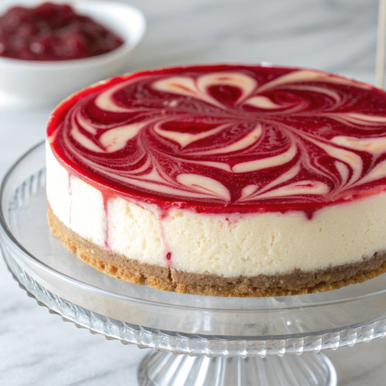 🍒 Cranberry Swirl Showstopper: The Cheesecake That Steals the Party
