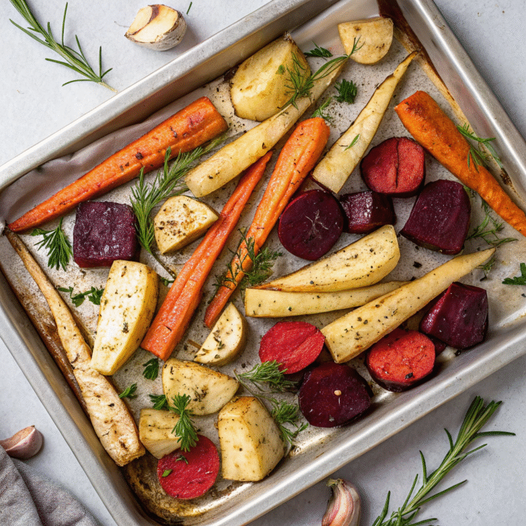 🥕 Garlic-Herb Roasted Root Medley: Cozy, Crispy, Totally Addictive