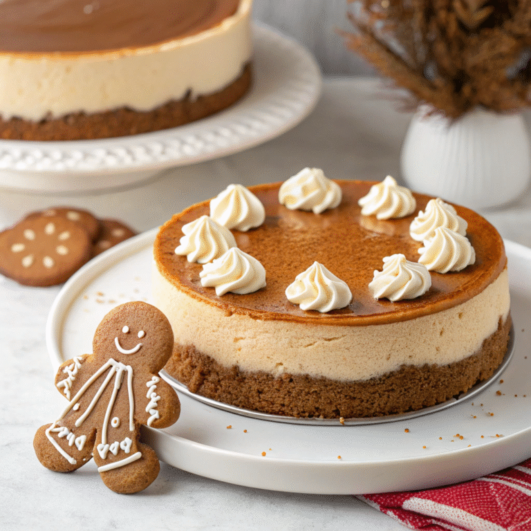 🎄 Gingerbread Cheesecake — The Holiday Bridge Recipe You’ll Brag About :)
