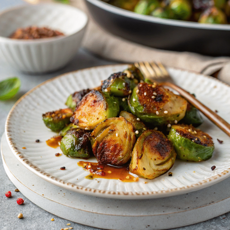 🌶️ Crispy-Sweet Heat: Honey Sriracha Brussels Sprouts