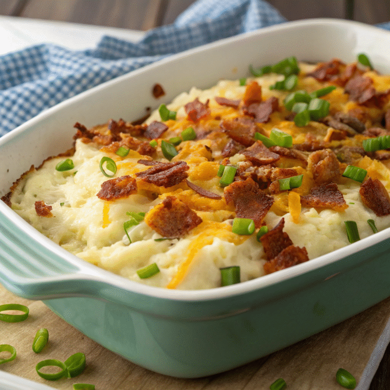 🥔 Cozy Comfort Upgrade: Loaded Baked Mashed Potato Casserole