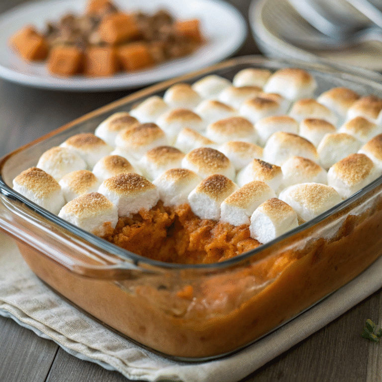 🍠 Cozy Comfort: Marshmallow-Topped Sweet Potato Casserole (Yes, the One Everyone Fights Over)