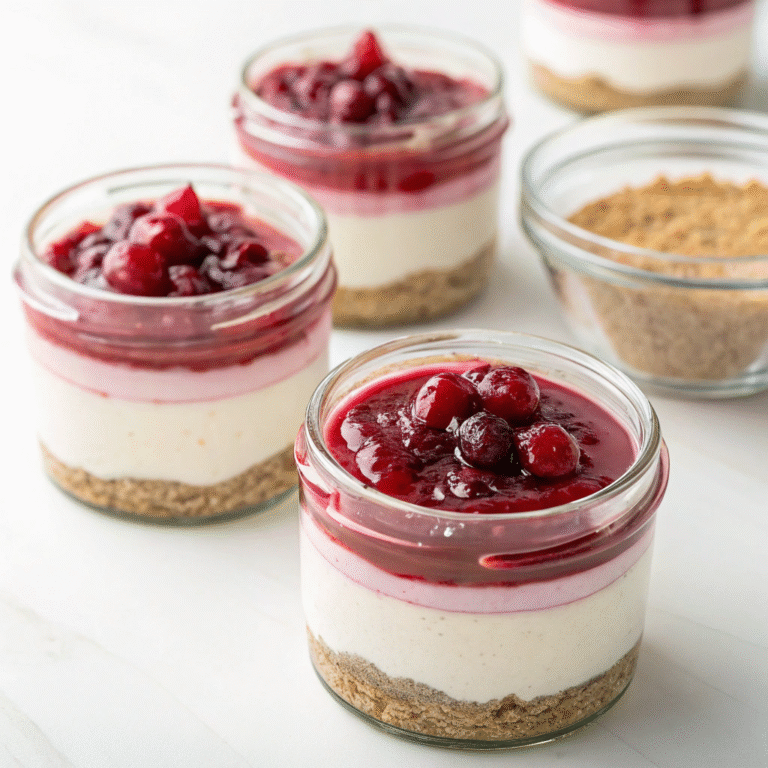 ๐ No-Bake Cranberry Cheesecake Cups โ Quick, Festive, and Zero Oven Drama! ๐