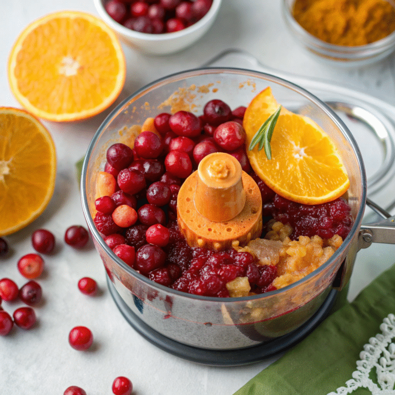 🍊✨ Zingy Holiday Hero: No-Cook Cranberry-Orange Relish