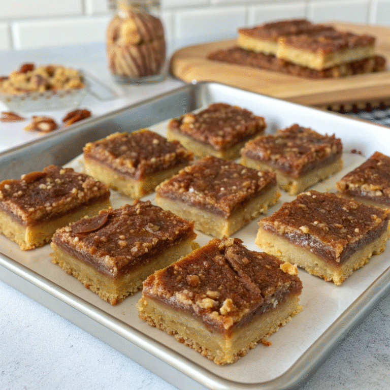 🥧 Caramel Crunch Dream: Pecan Pie Bars (Shortbread Base)