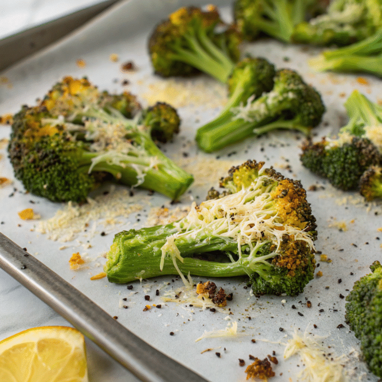 🥦 Zesty Oven Magic: Roasted Broccoli with Parmesan & Lemon