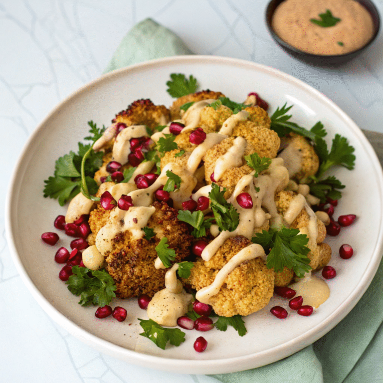 🥦 Roasted Cauliflower with Tahini & Pomegranate: Your New Weeknight Flex
