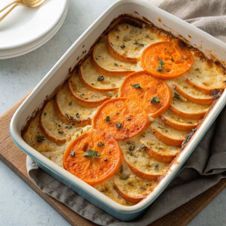 🥔 Cozy Comfort, Upgraded: Savory Sweet Potato Gratin with Gruyère