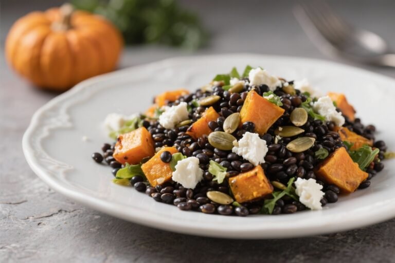 Black Beluga Lentil Salad with Roasted Squash, Feta, and Pumpkin Seeds: The 20-Minute Power Bowl You’ll Actually Crave