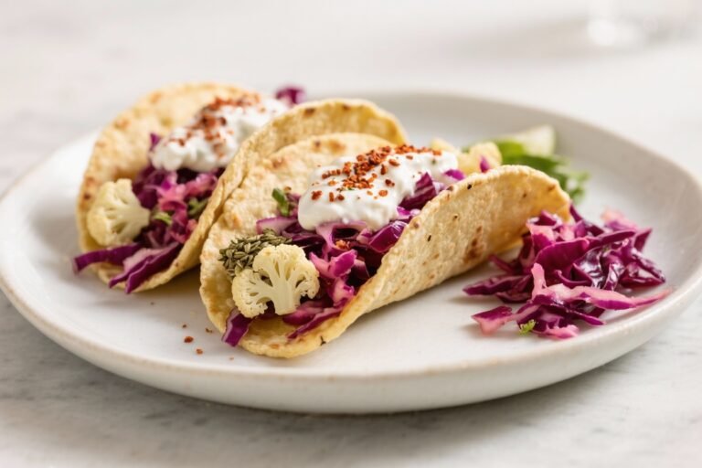 Za’atar Cauliflower Tacos with Red Cabbage Slaw and Sumac Yogurt: The Crispy, Zesty Weeknight Flex You’ll Crave