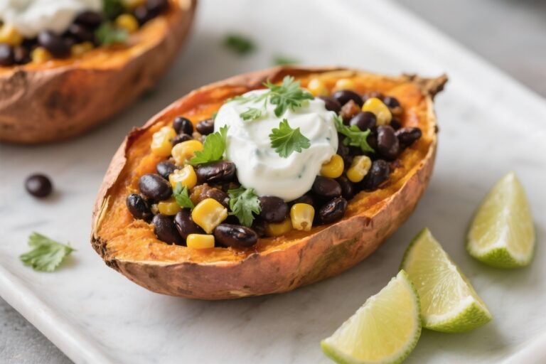 Stop Scrolling: Baked Sweet Potatoes Stuffed with Black Beans, Corn, and Cilantro‑Lime Yogurt That Taste Like a Cheat Meal (But Aren’t)