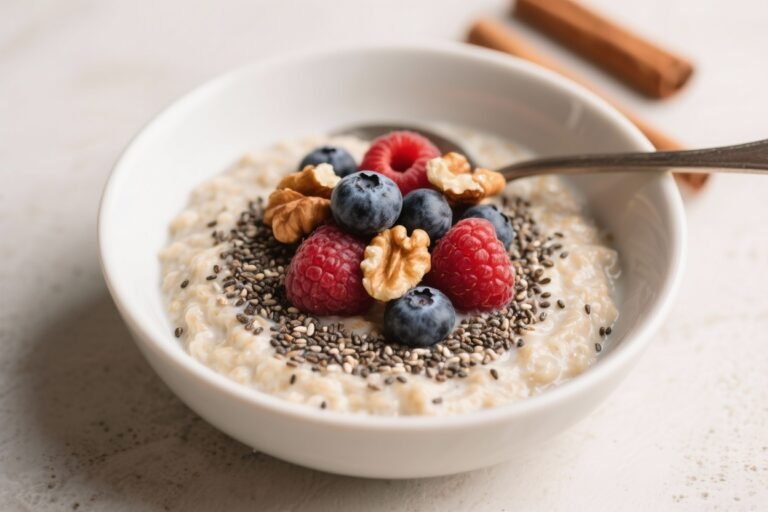 Overnight Oats with chia seeds, mixed berries, nuts, cinnamon: The 2-Minute Breakfast That Tastes Like Dessert and Works Like a Meal Plan