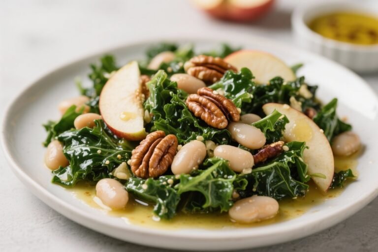 This Tuscan White Bean Kale Salad Will Ruin Boring Lunches Forever (Apple, Walnuts, Mustard Vinaigrette Inside)