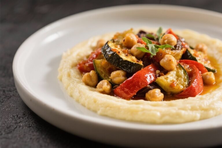 Oven Ratatouille with Chickpeas, Served Over Creamy Polenta: The Lazy-Genius Weeknight Power Bowl You’ll Actually Crave